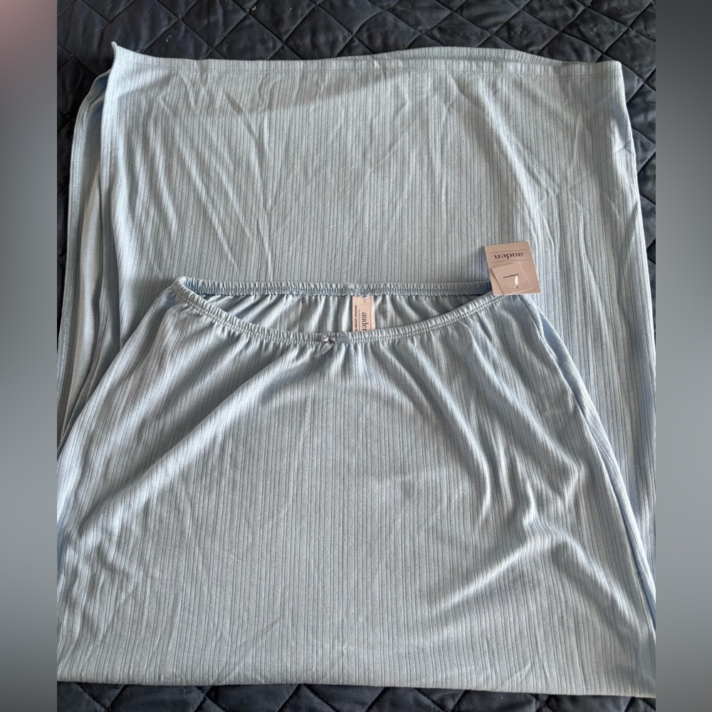 NWT Auden Baby Blue Maxi Sleep Skirt with Side Slip